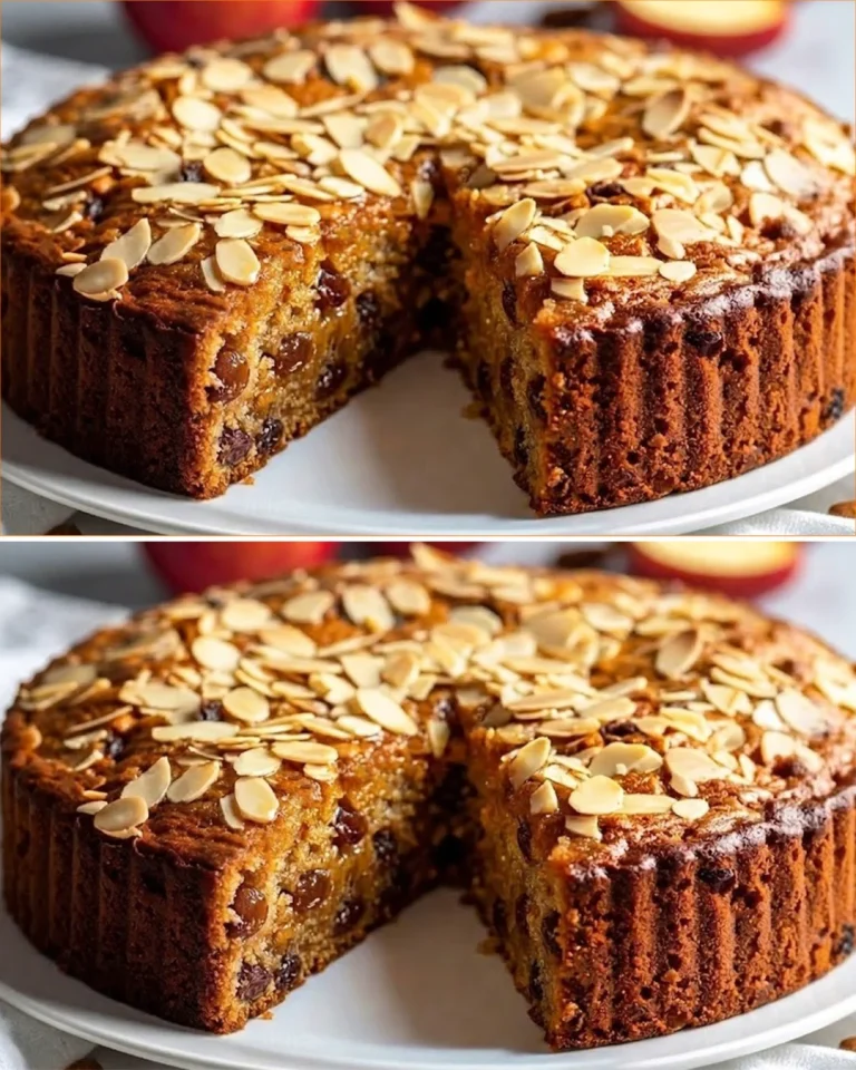 A slice of oatmeal yogurt cake topped with fresh fruits and nuts