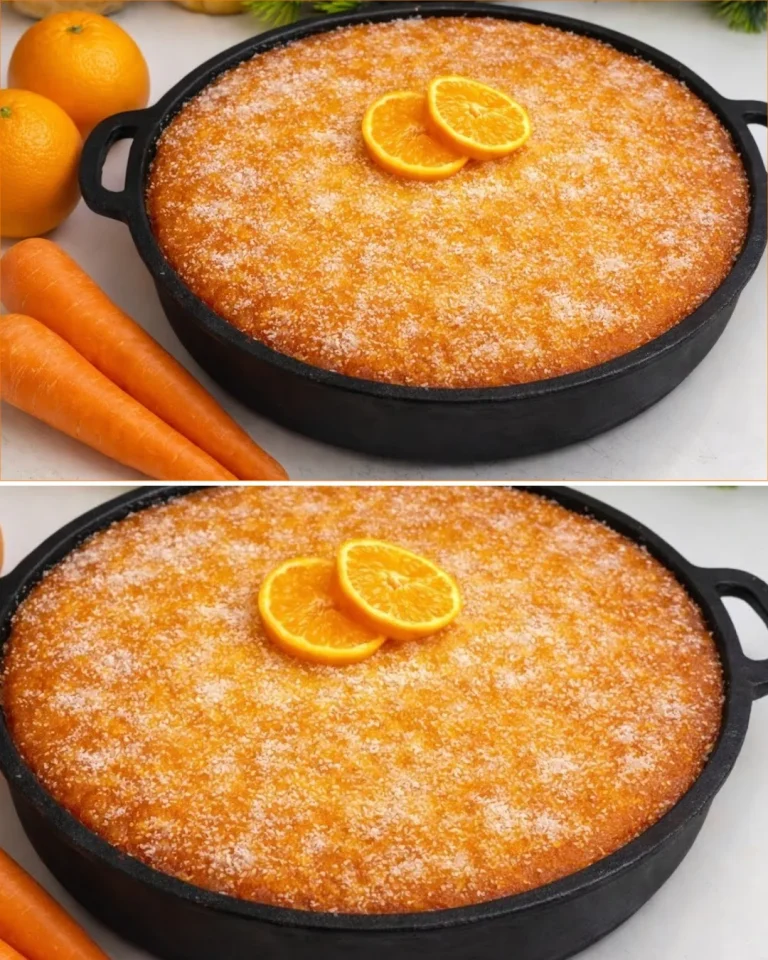 Orange-glazed carrot basbousa, a fragrant semolina dessert with vibrant flavors.