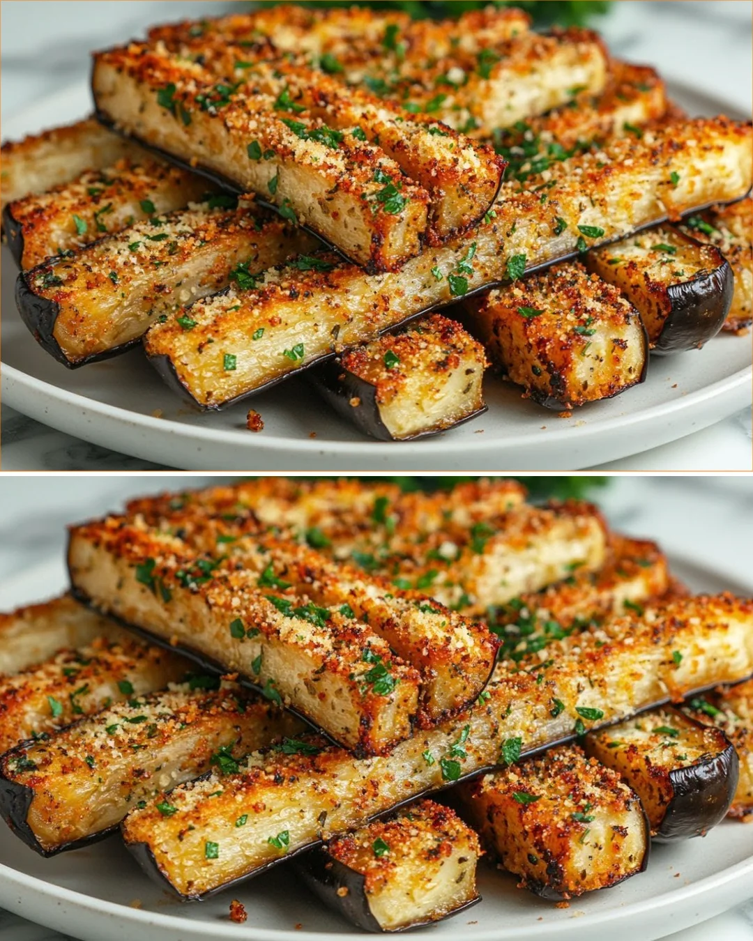 Roasted Sandy Eggplant served with yogurt dip on a plate