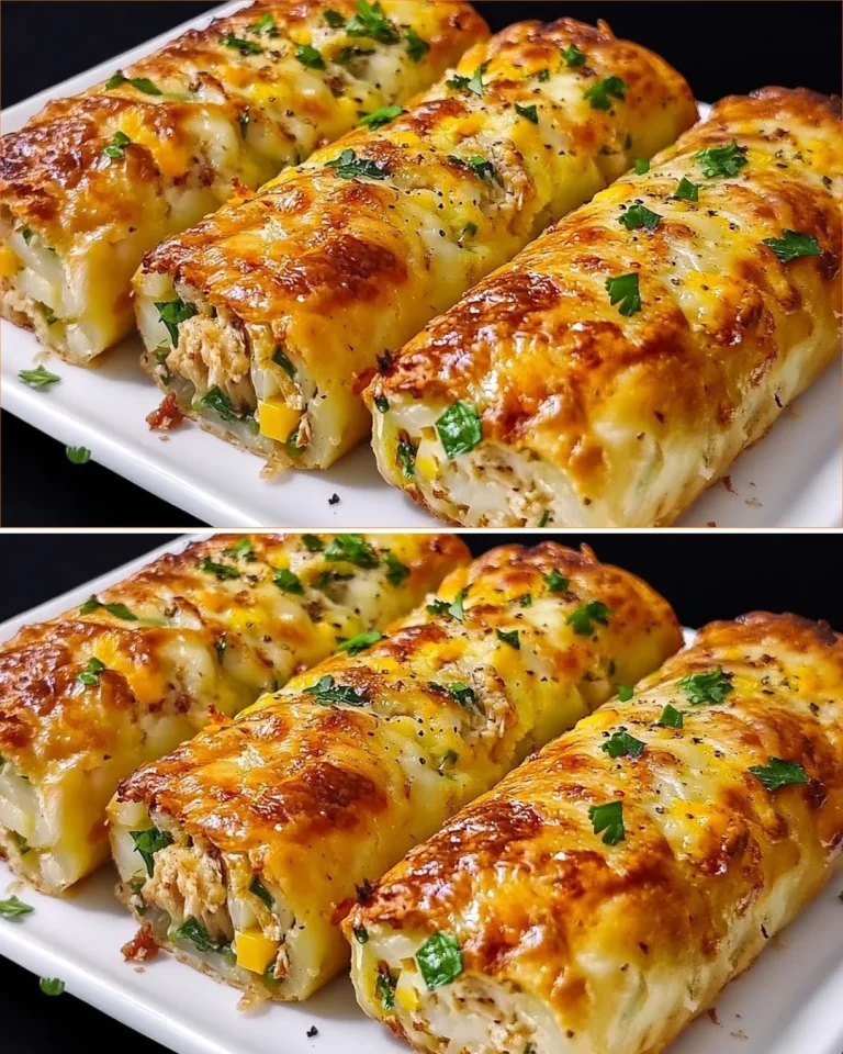 Showstopping baked chicken with potatoes on a plate, garnished with herbs.