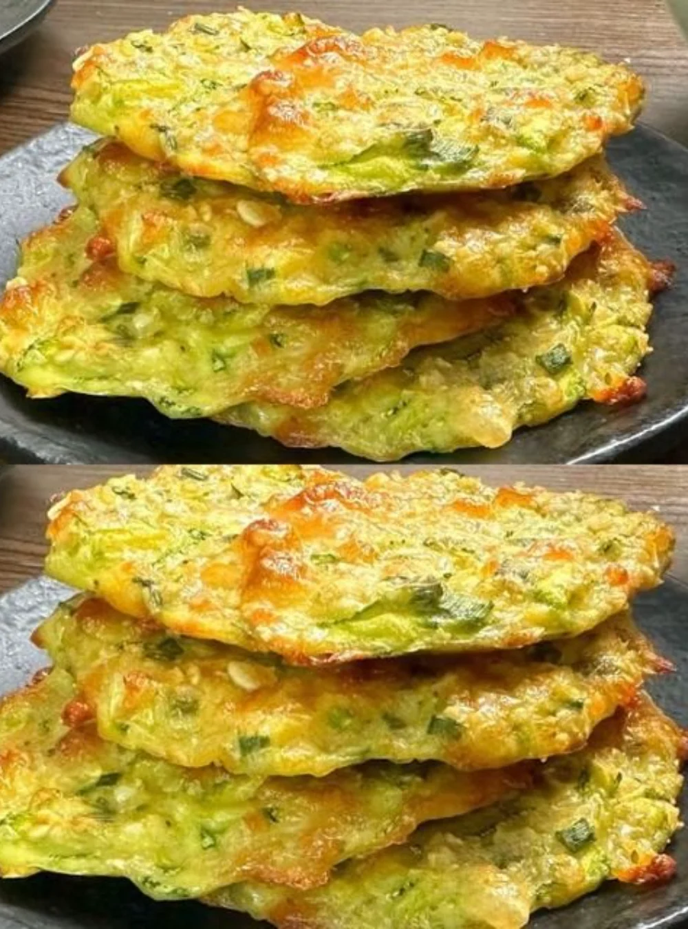 Bowl of oatmeal zucchini mixture, a healthy alternative to pizza.