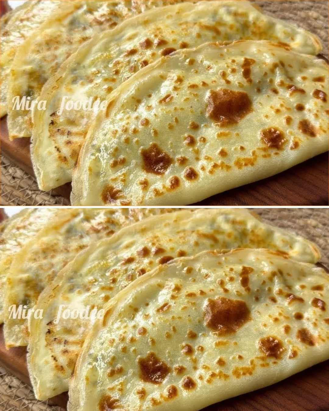 Wholesome cottage cheese filled meat-free flatbreads on a plate
