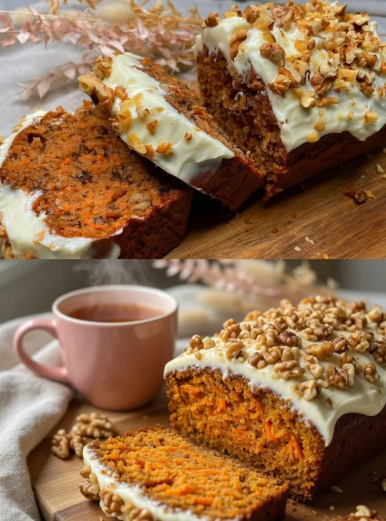 Delicious carrot cake that melts in your mouth, topped with cream cheese frosting