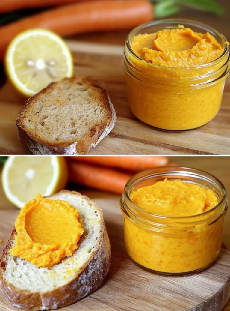 Bowl of vibrant carrot pate served with fresh vegetables for breakfast
