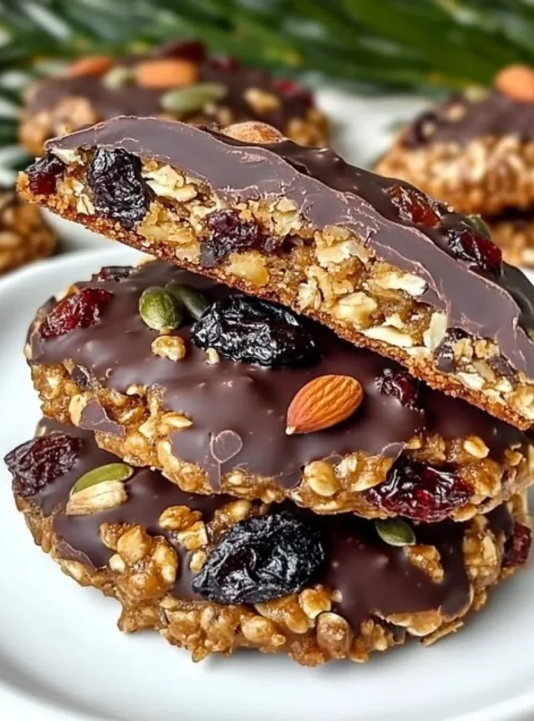 Chocolate dipped cookies with nuts and seeds, a family favorite treat