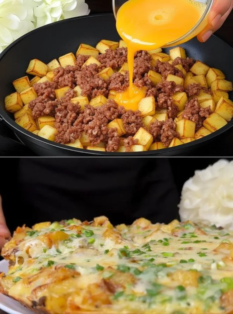 Delicious creamy potato casserole served in a baking dish