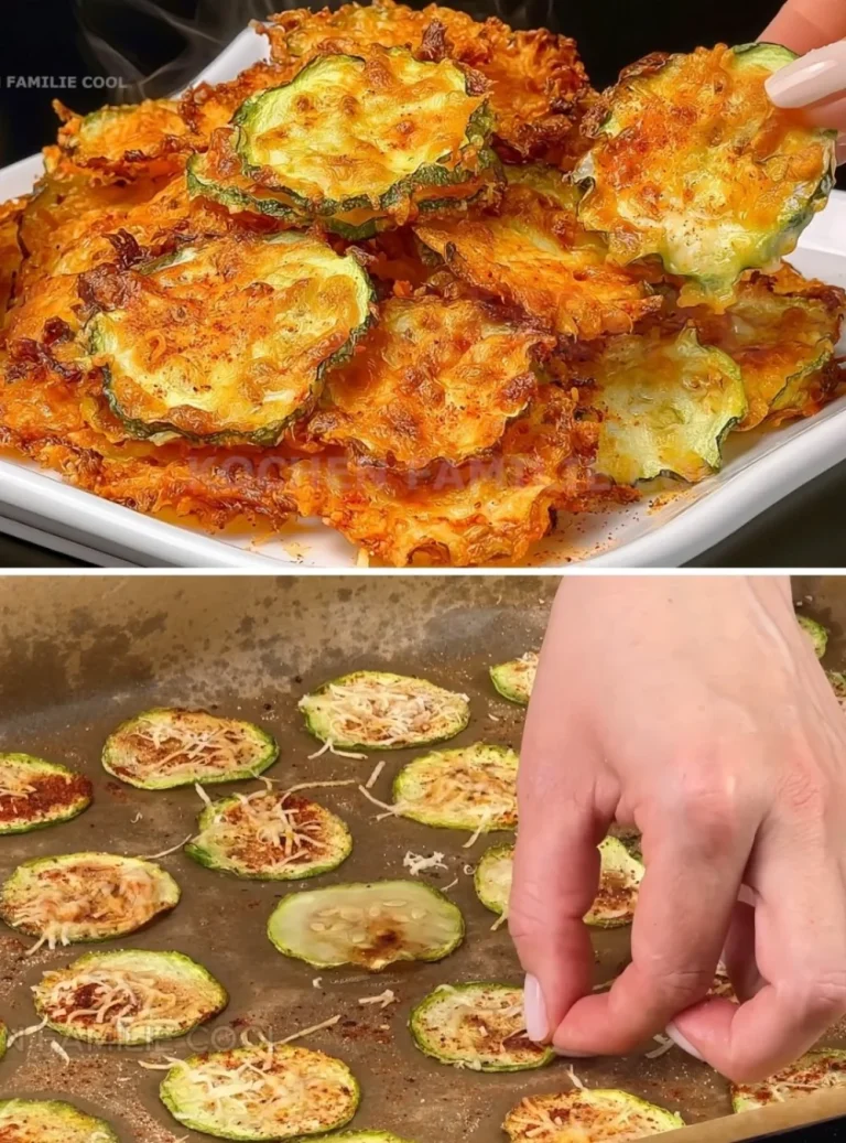Crispy parmesan zucchini chips served in a bowl, healthy snack option