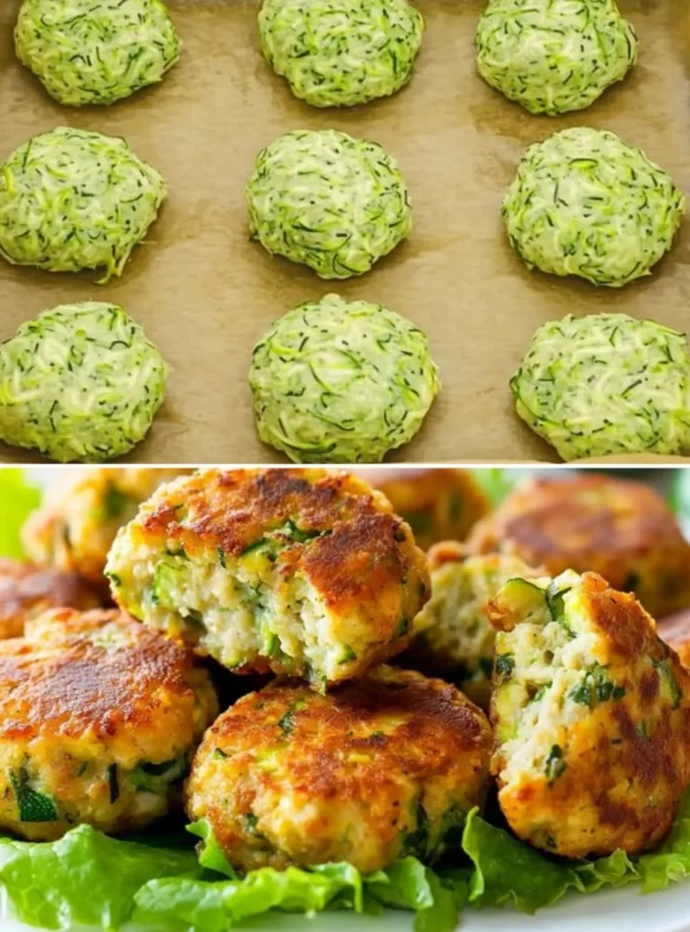 Plate of crispy zucchini meatballs served with marinara sauce
