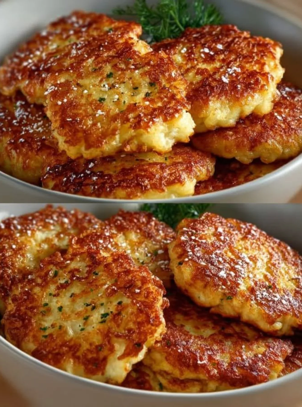 Delicious crispy zucchini rice patties served on a plate
