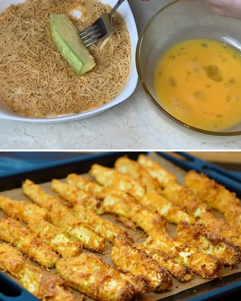 Crispy zucchini sticks served with dipping sauce on a plate