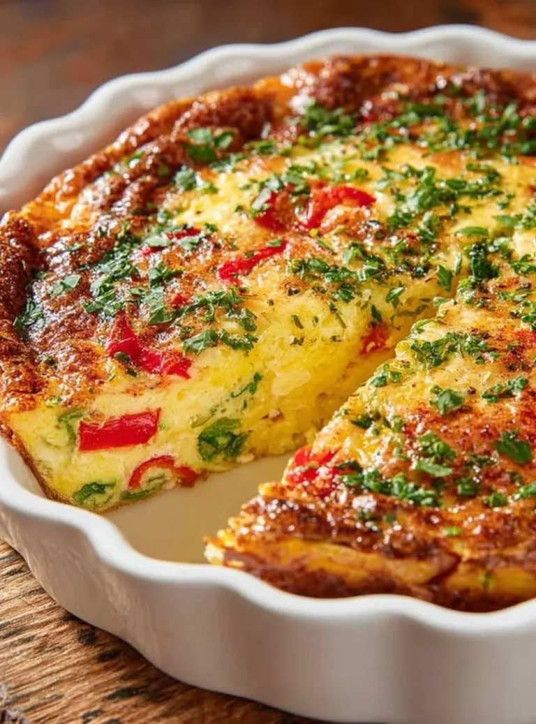 Delicious crustless zucchini quiche served for brunch