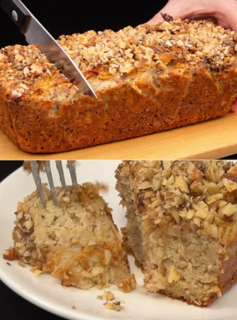 Baked oatmeal with apples and bananas in a white dish