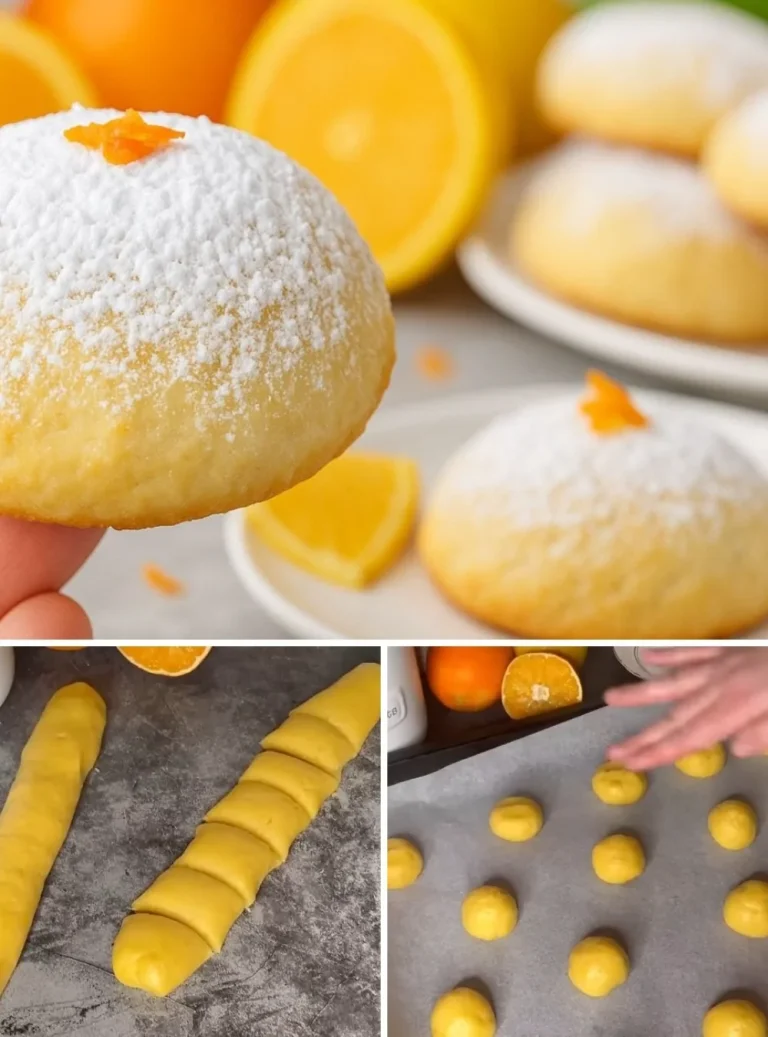 Easy orange juice cookies with citrus flavor on a baking tray