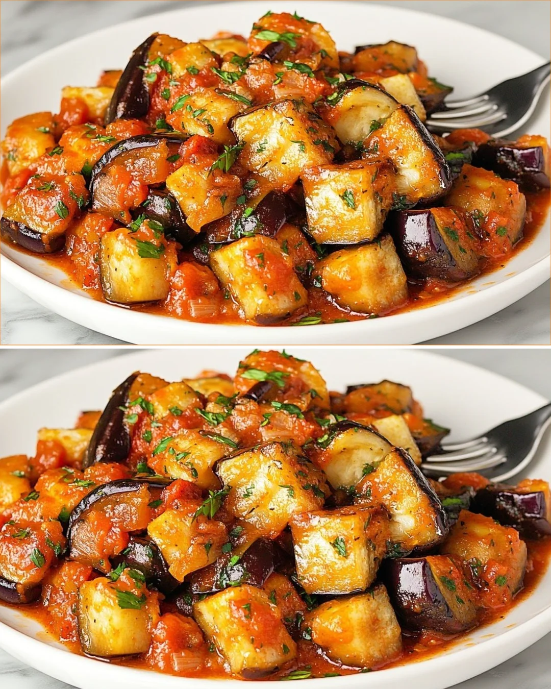 Eggplants with a mushroom-like texture in a culinary dish