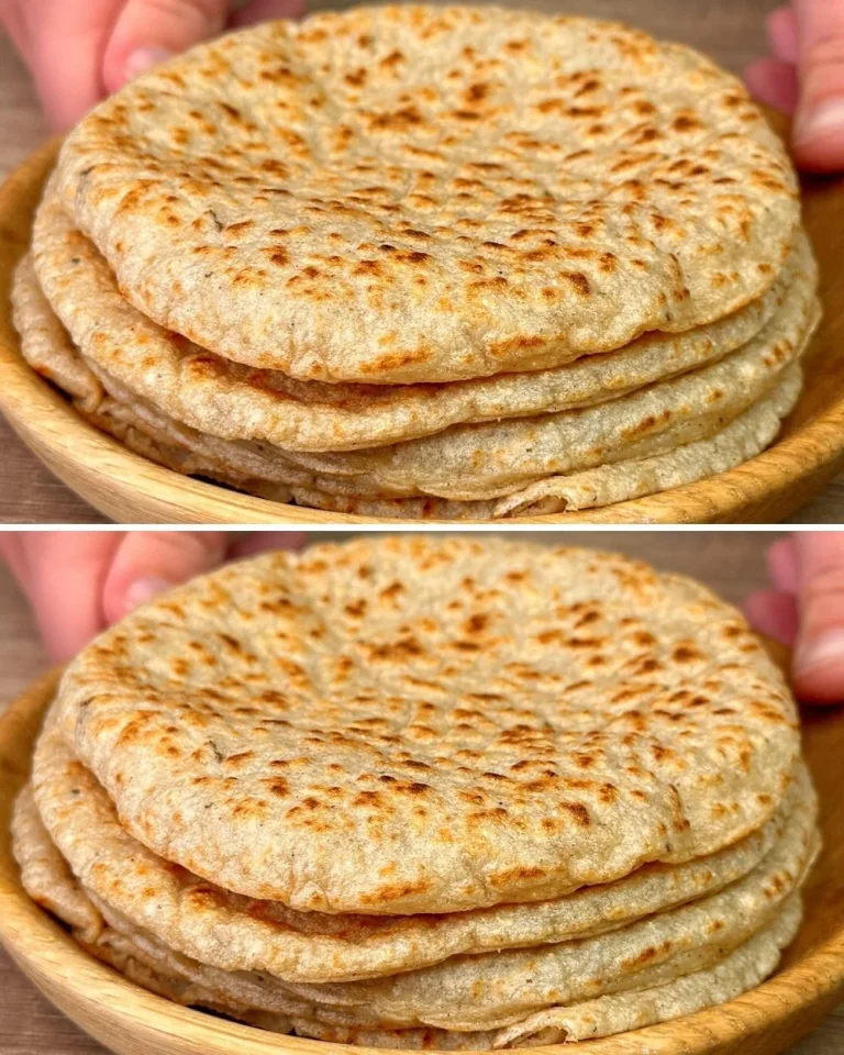 Delicious flatbread topped with filling and chicken croutons