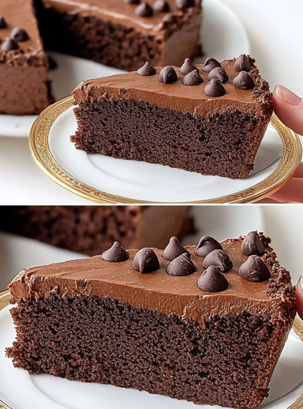 Delicious flourless sugar-free chocolate cake on a white plate