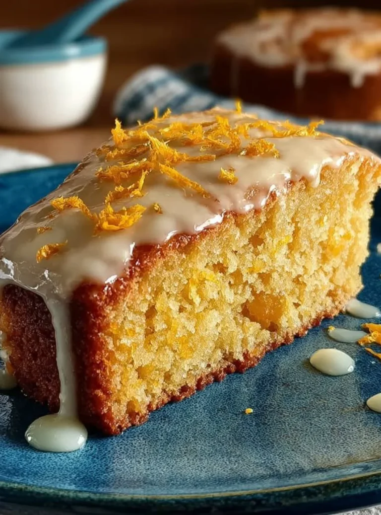Healthy whole orange blender cake served on a plate