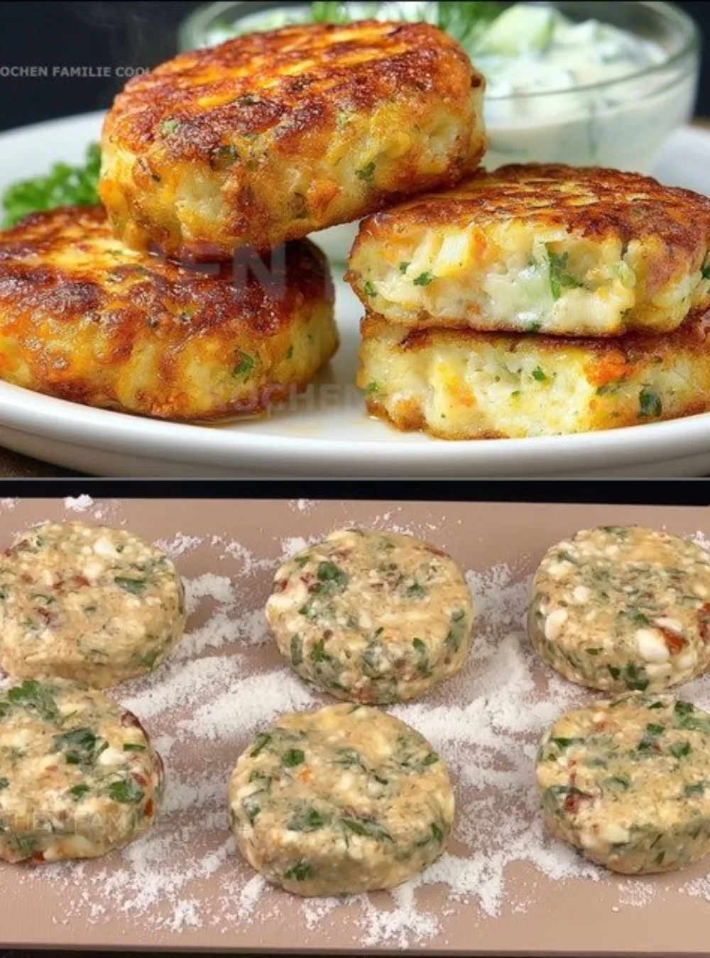 High-protein cottage cheese patties without flour on a plate