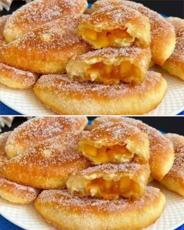 Baked apple and cottage cheese pastries with golden crust
