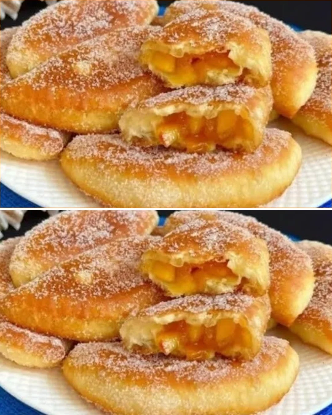 Baked apple and cottage cheese pastries with golden crust