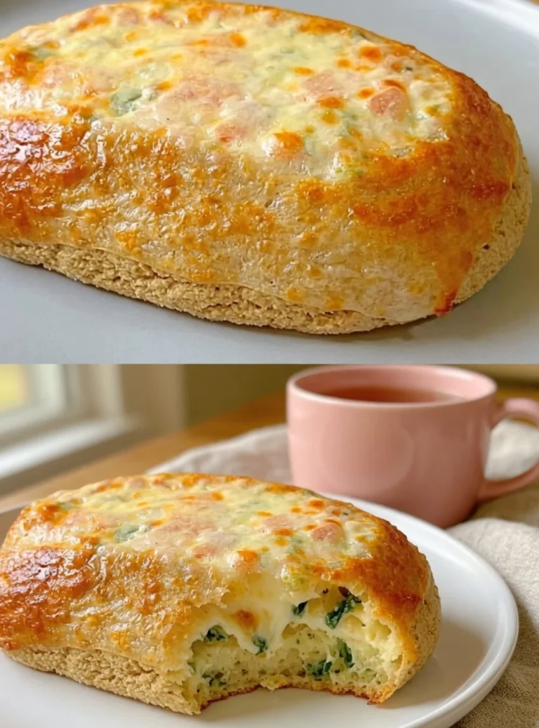 Freshly baked low carb bread on a wooden table