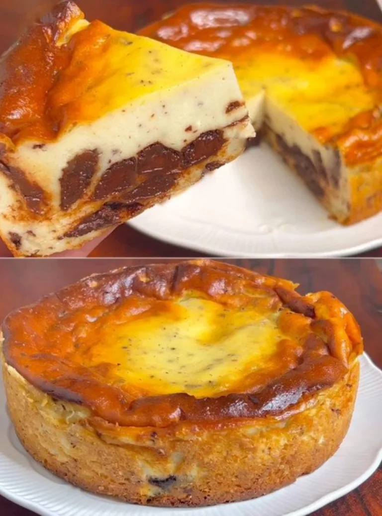 A delicious Flourless Stracciatella Cake topped with chocolate shavings.
