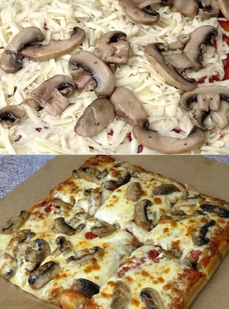 Homemade no-knead pizza made with liquid dough on a wooden board