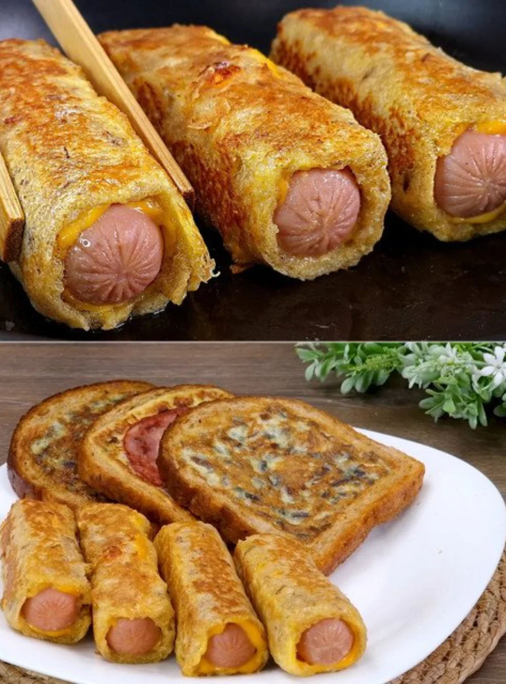 Homemade breakfast sandwich with eggs, cheese, and bacon on a plate.