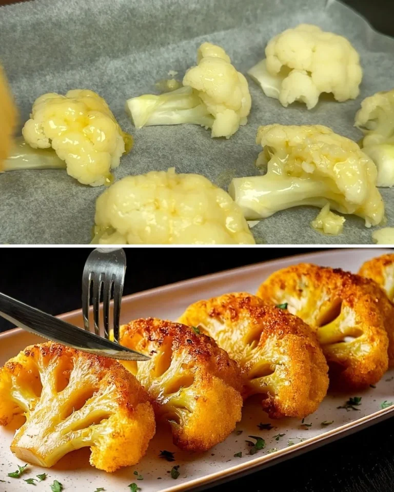 Delicious cauliflower recipe served on a plate with fresh herbs