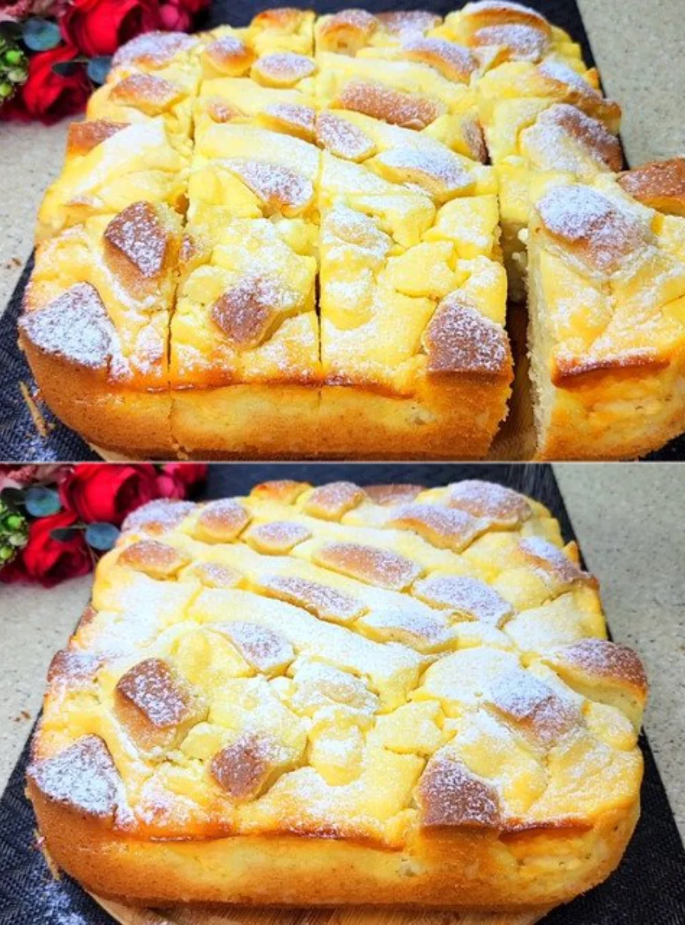 Delicious golden dessert recipe served elegantly on a plate.