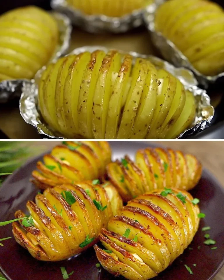 Perfect garlic butter baked potatoes topped with fresh herbs.