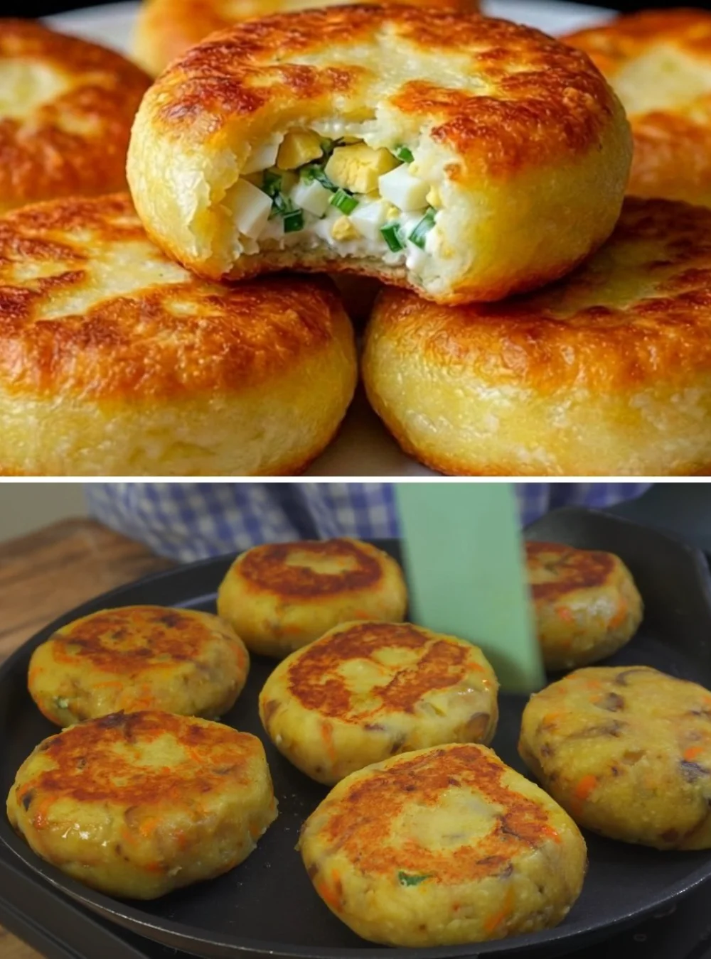 Delicious potato and egg dish served with a refreshing side salad