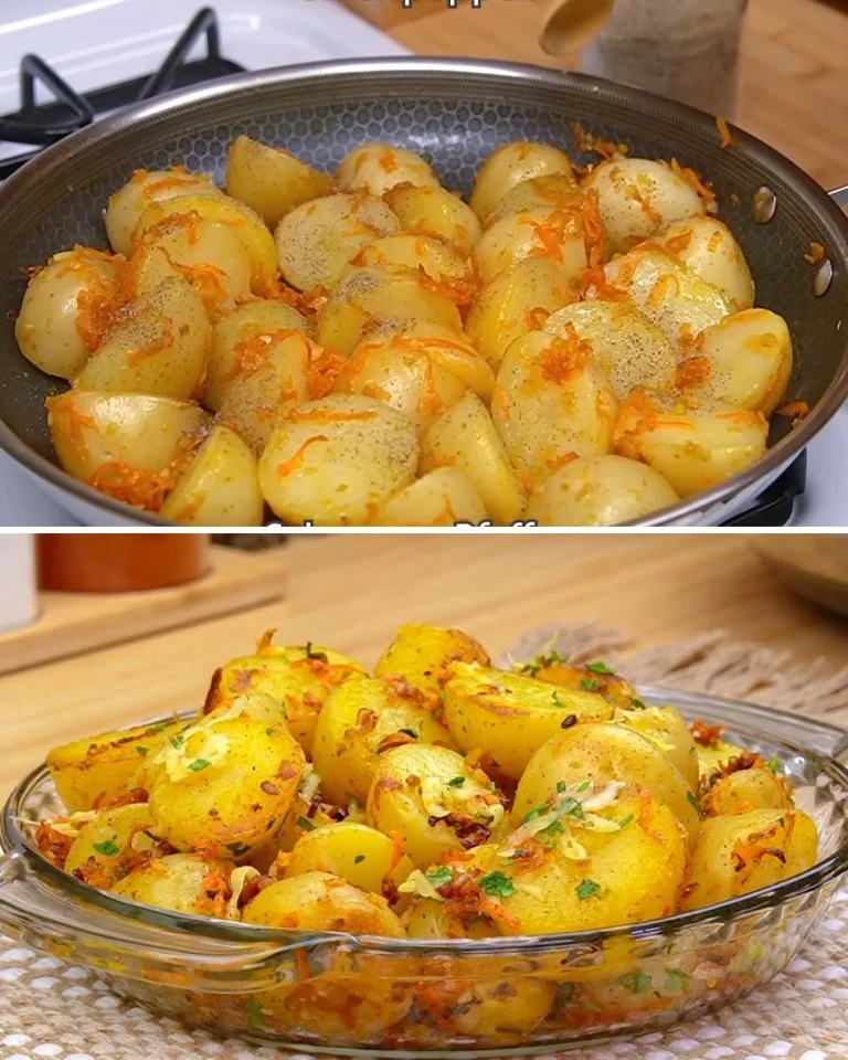 Delicious homemade potato dish served on a plate with herbs