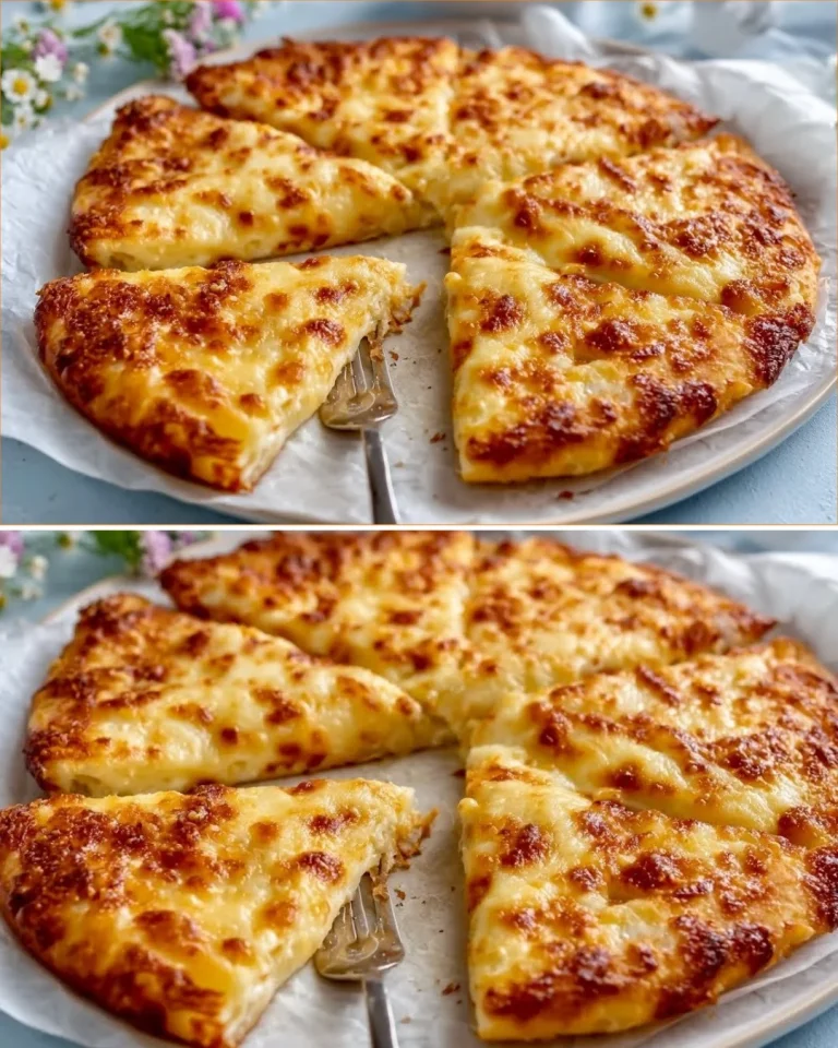 Savory oatmeal pizza topped with fresh ingredients for a healthy breakfast.
