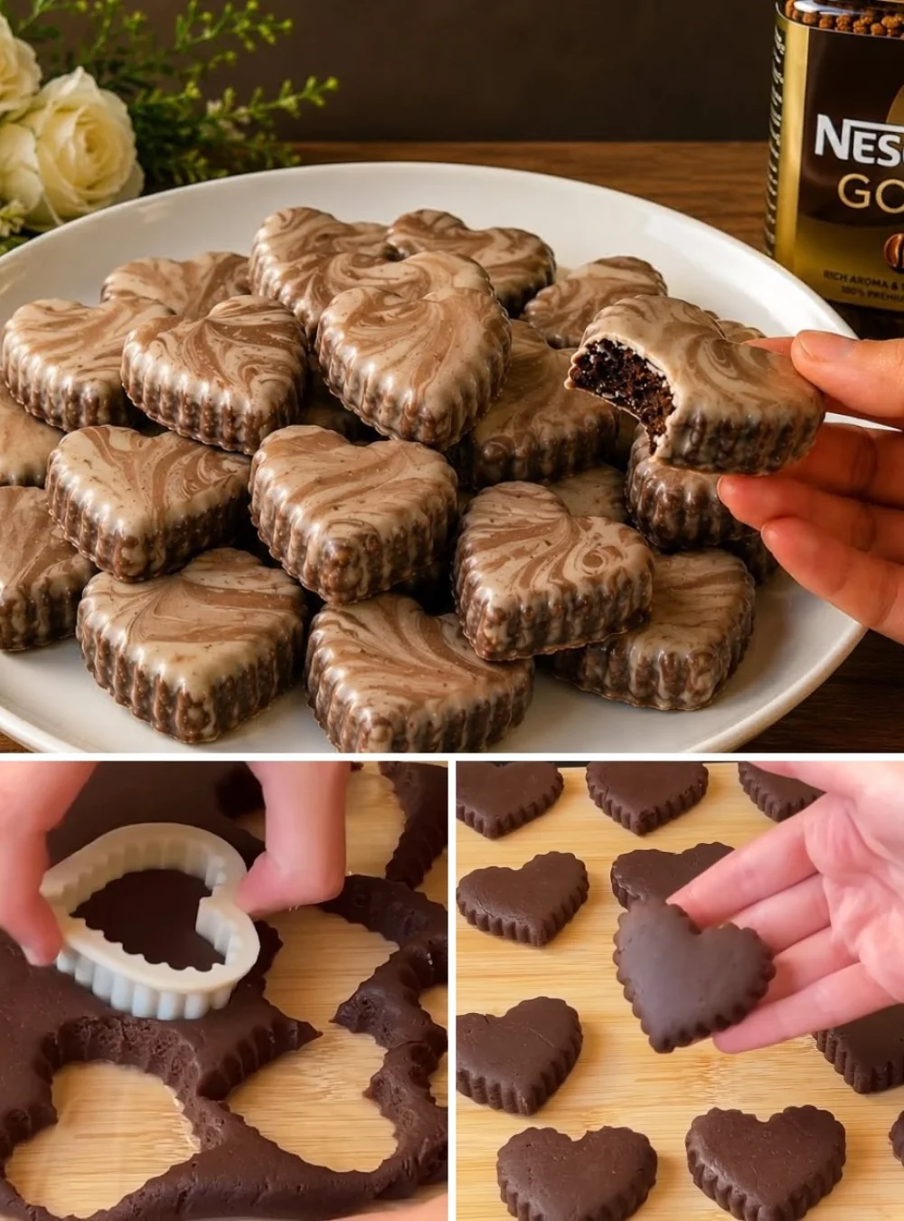 Delicious no-bake coffee cookies ready to enjoy.