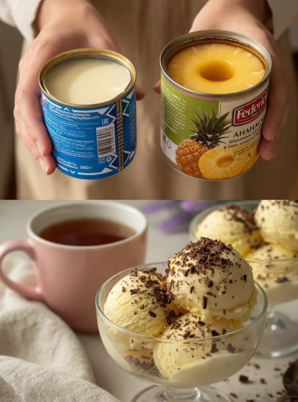 Creamy pineapple dessert with condensed milk, a tropical delight.