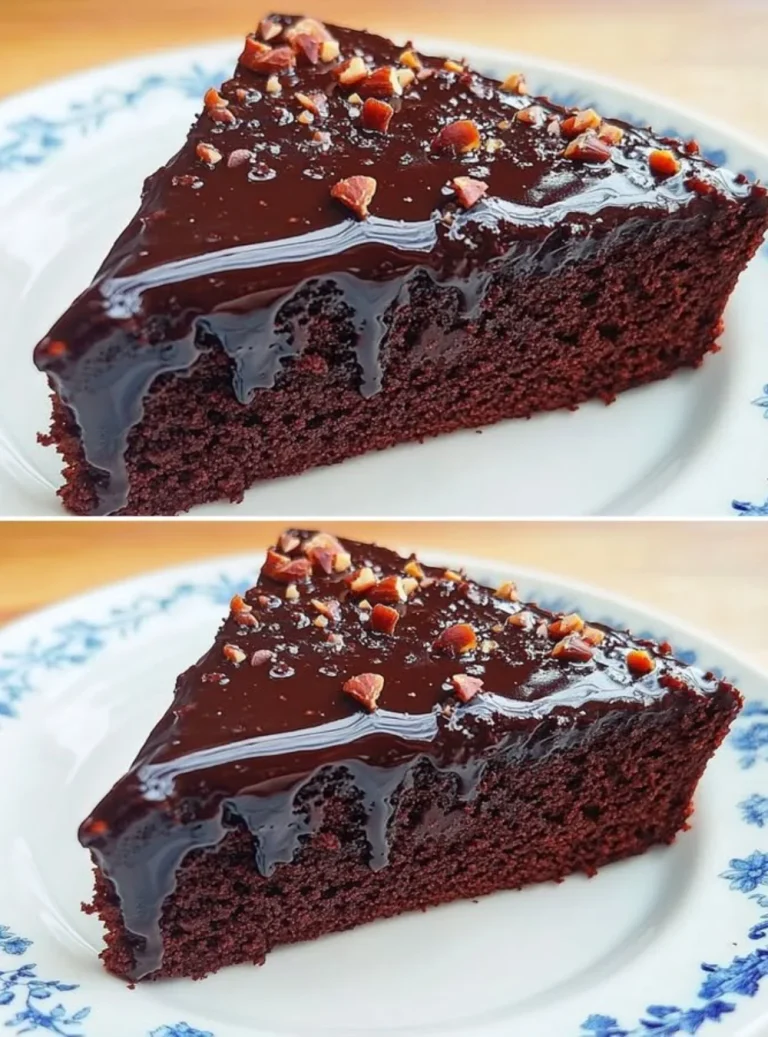 Deliciously moist Yogurt and Cocoa Magic Cake served on a plate