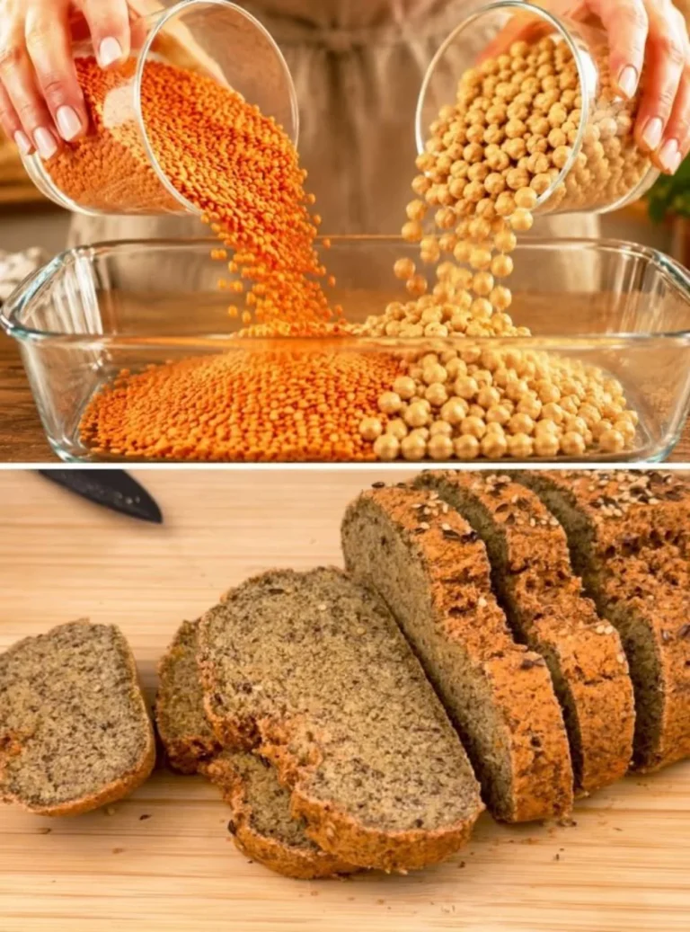 Healthy homemade bread made from chickpeas and lentils