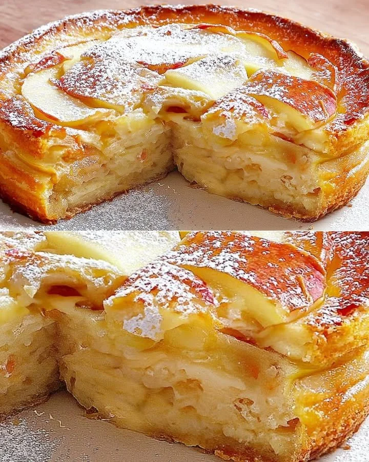 Quick and easy creamy apple cake ready in 5 minutes
