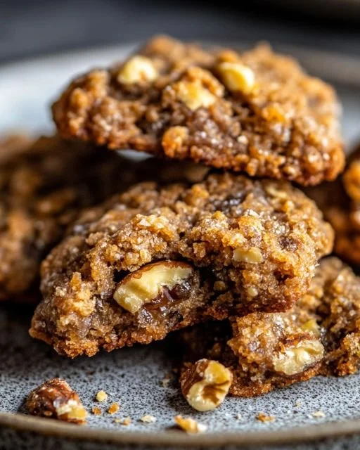 Delicious Date Walnut Breakfast Cookies with Oats on a plate.
