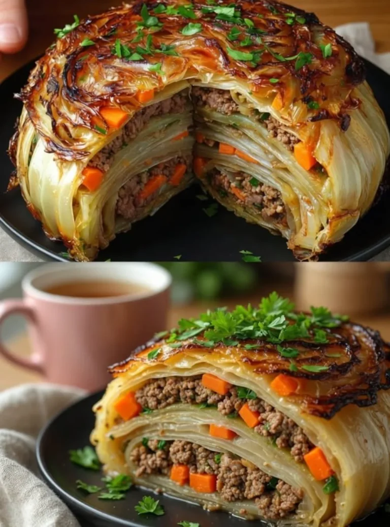Delicious cabbage dish served on a plate, garnished with herbs