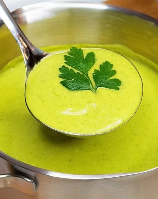 Bowl of delicious fat-burning soup filled with vegetables and herbs for weight loss