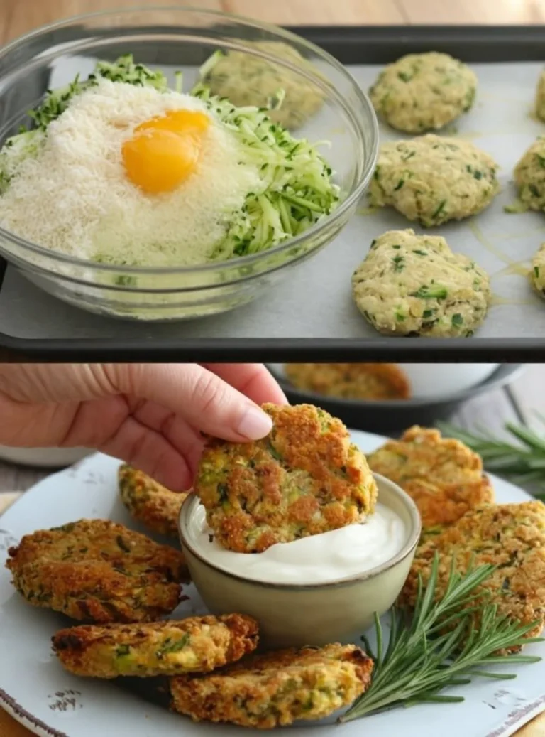 Plate of crispy zucchini fritters with dipping sauce