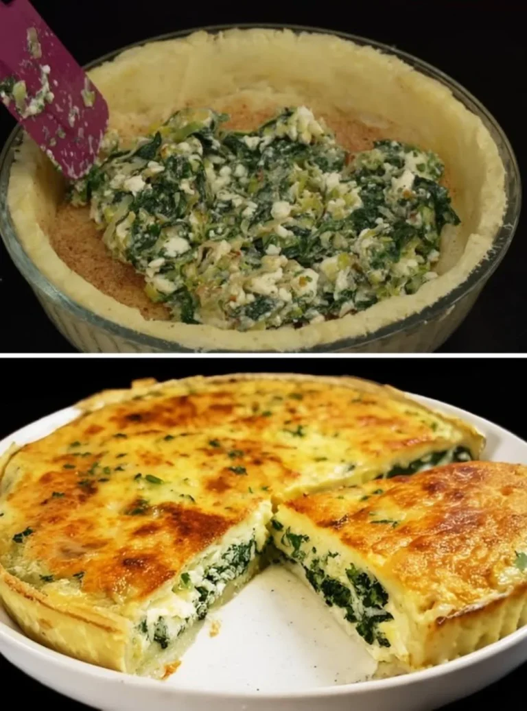 Homemade Greek Spanakopita with flaky phyllo pastry and spinach filling