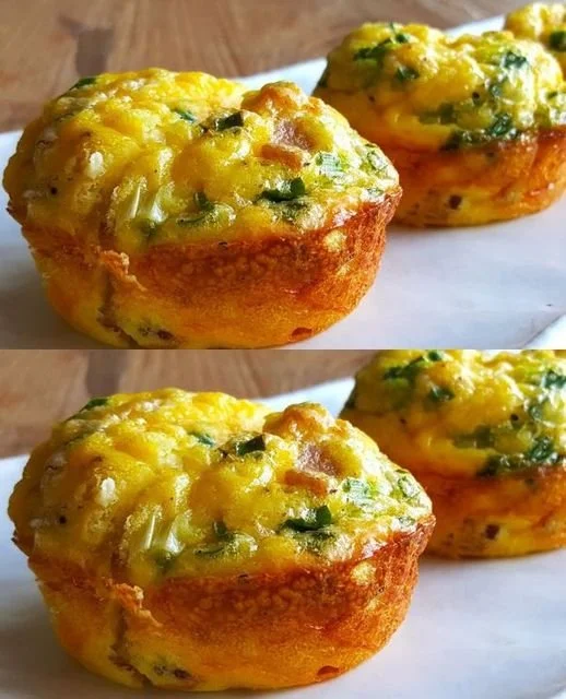 Fluffy egg muffins in a muffin tray, a delicious and easy breakfast option.