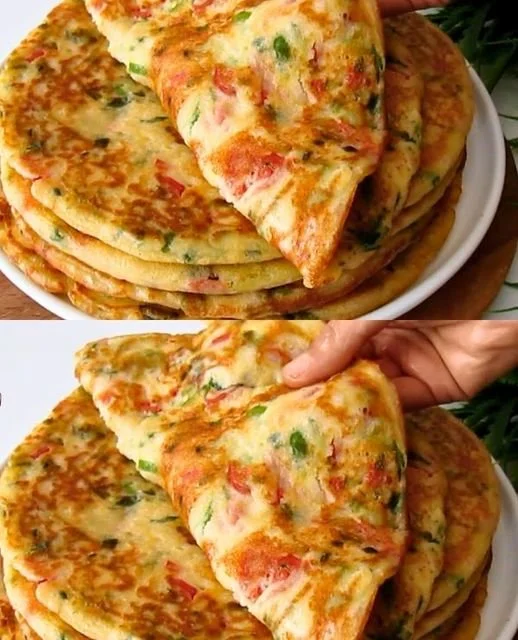 Healthy and cheap omelet made with eggs and vegetables
