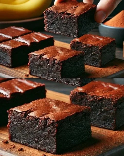 Quick banana brownie recipe with cocoa and peanut butter, ready in 5 minutes.