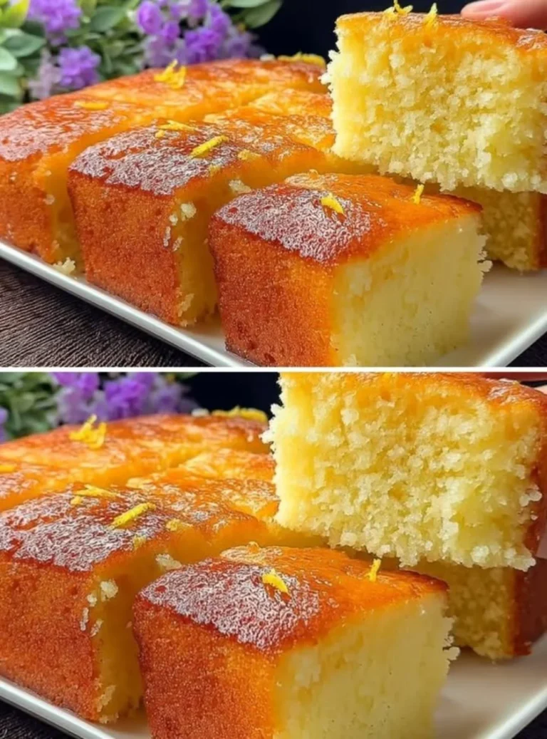 Delicious minute lemon cake that melts in your mouth, topped with lemon zest.