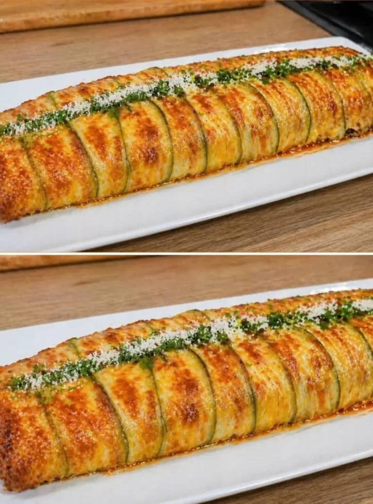Delicious no-fry zucchini roll served as a healthy appetizer