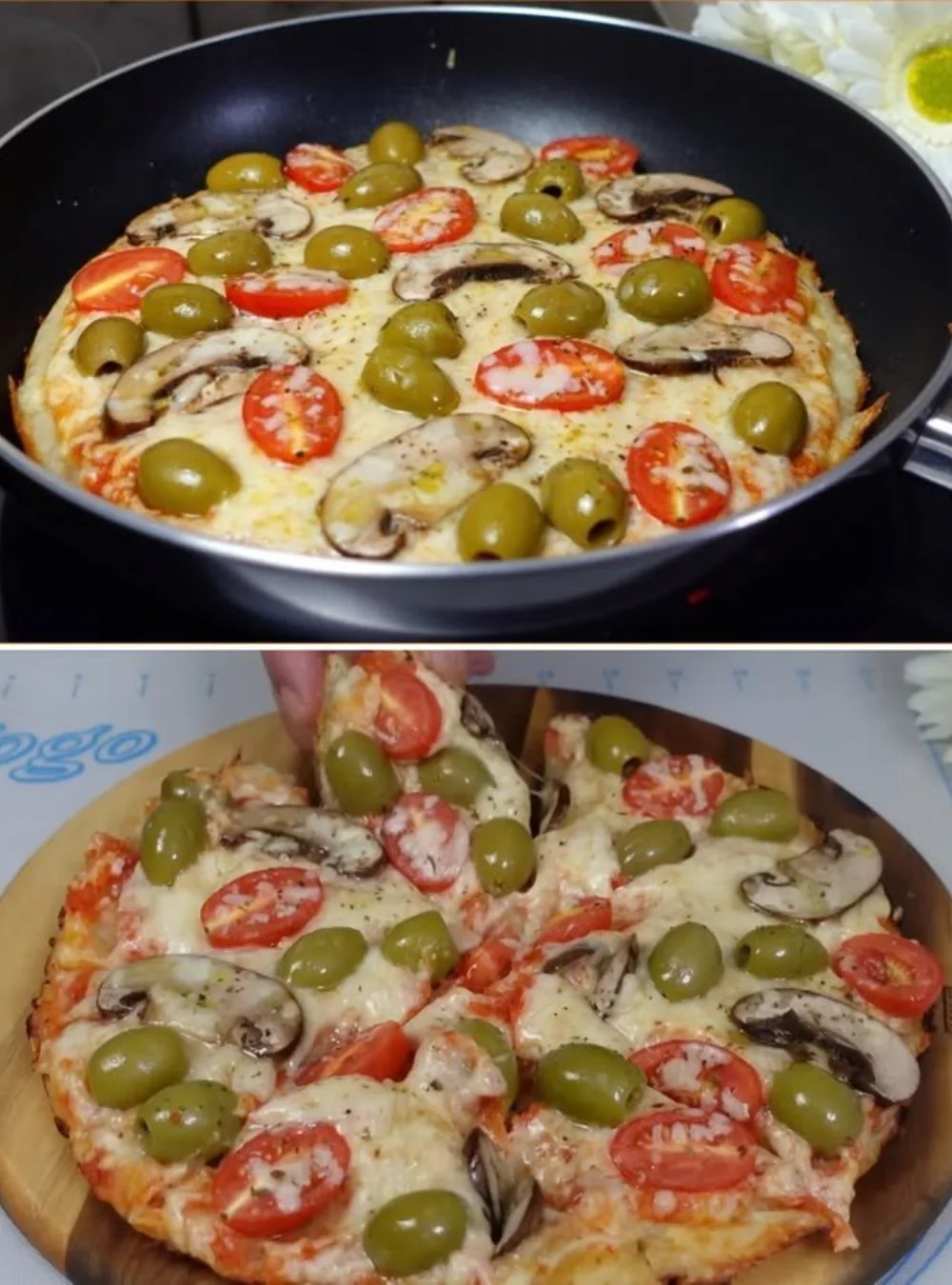 Delicious homemade No-Knead Pizza made with liquid dough and no oven required.